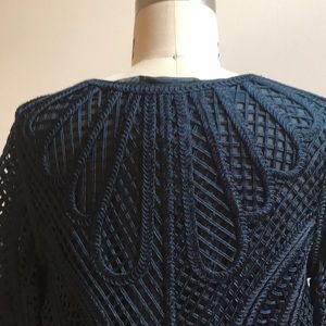 Maje embroidered teal jacket